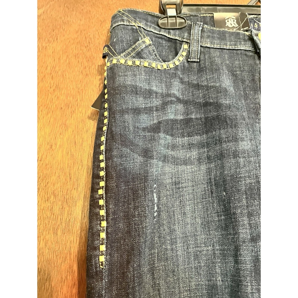 NWT Rock And Republic Womens Sz12 M Kasandra Boot Cut Studed Jeans - Picture 4 of 8